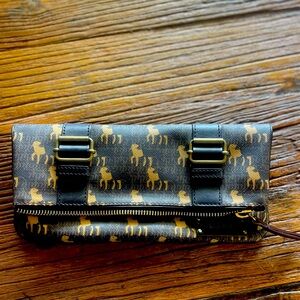 Rare vintage Gwen Stefani brown  leather Lamb clutch